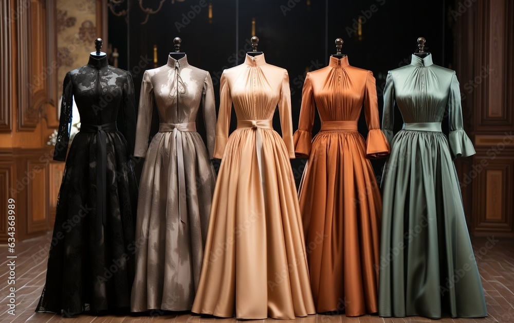 Formal Dresses for Women in Various Colors. Generative AI