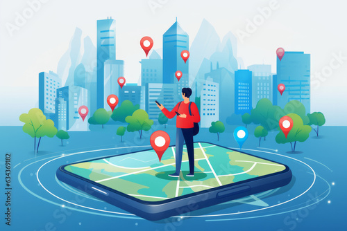 Geofencing and Location-Based Marketing Concept Illustration