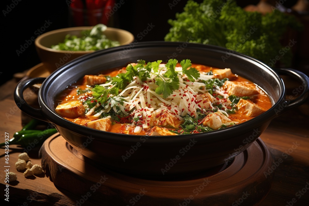 Gaeng Daeng: Revel in the fiery and aromatic red curry, featuring succulent meat or tofu in a spicy coconut sauce.Generated with AI Gaeng Daeng: Revel in the fiery and aromatic red curry, featuring succulent meat or tofu in a spicy coconut sauce.Generated with AI