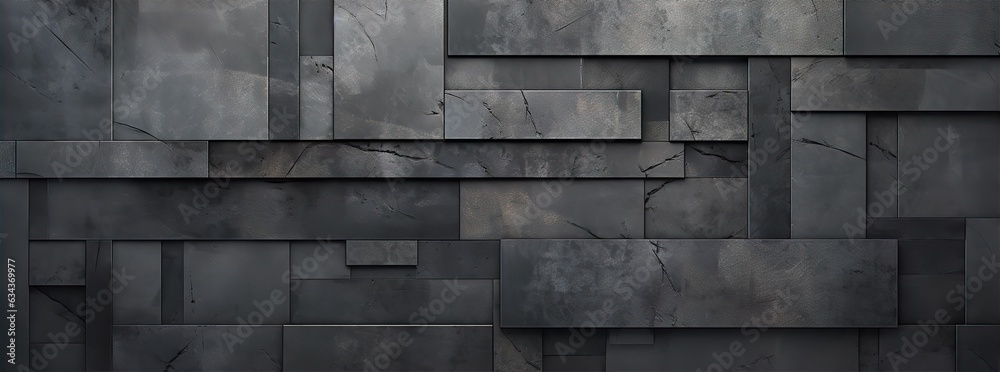 3D Abstract industrial background, Dark tiles in metal, stone look. 3D Abstract industrial background, Dark tiles in metal, stone look.
