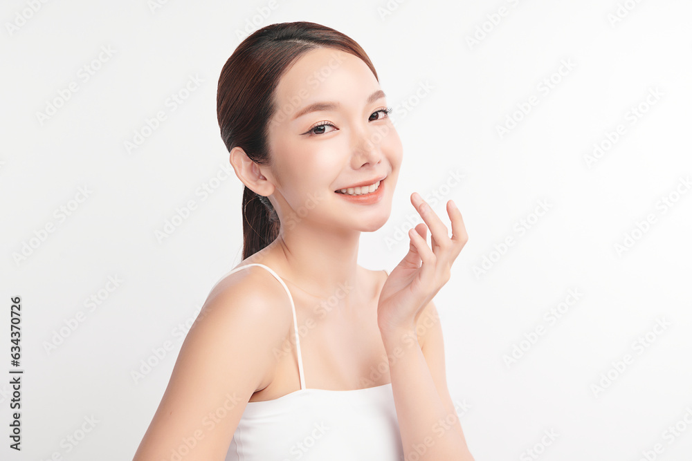 Beautiful young asian woman with clean fresh skin on white background, Face care, Facial treatment, Cosmetology, beauty and spa, Asian women portrait. Beautiful young asian woman with clean fresh skin on white background, Face care, Facial treatment, Cosmetology, beauty and spa, Asian women portrait.