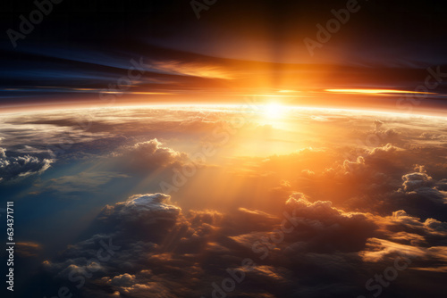 Radiant Sunrise Illuminating Earth s Orbit