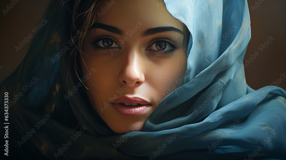 Naklejka premium woman in hijab portrait 