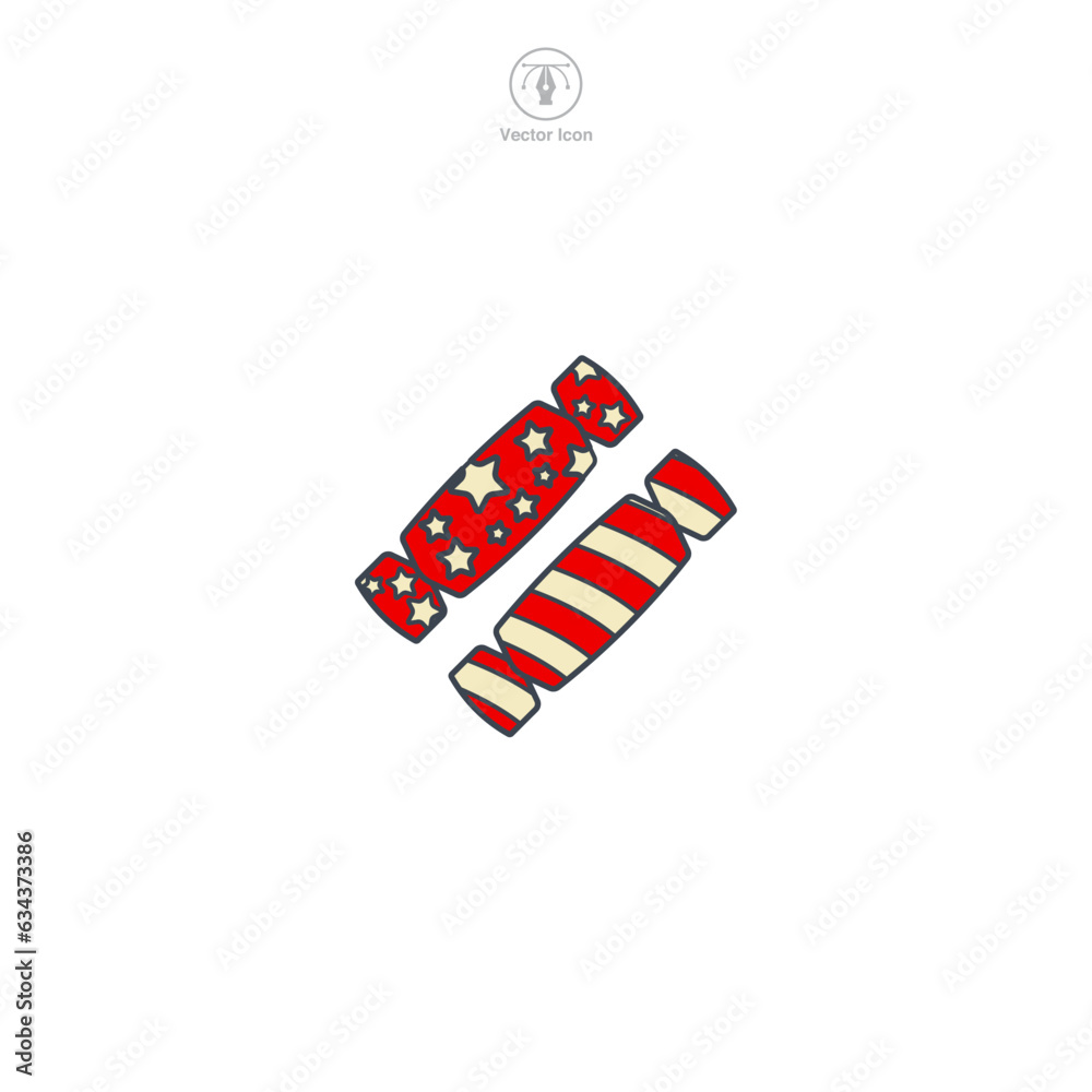 Christmas Cracker icon symbol vector illustration isolated on white background