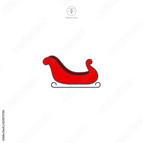 Sleigh icon symbol vector illustration isolated on white background