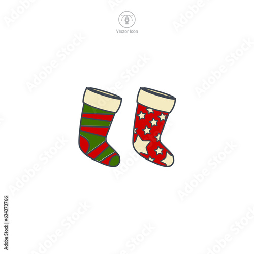 Christmas Stocking icon symbol vector illustration isolated on white background
