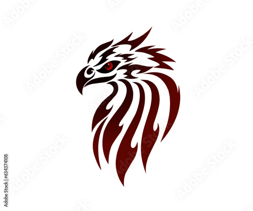 Illustration vector graphic of tribal art design head eagle 