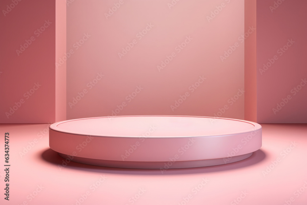 The aesthetic design of the pink round podium stands out in front of the soft pink square wall background, creating a bright and captivating product presentation with an amazing artistic touch. The aesthetic design of the pink round podium stands out in front of the soft pink square wall background, creating a bright and captivating product presentation with an amazing artistic touch.