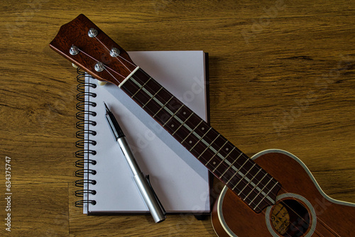 Vintage Ukulele, Ukulele mit Notizen, Ukulele Lernen