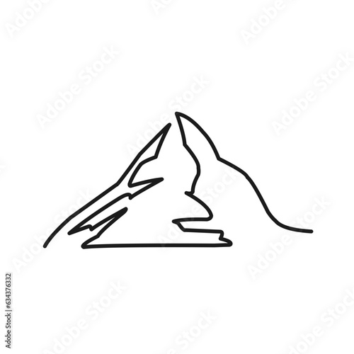 continuous line drawing of mountain