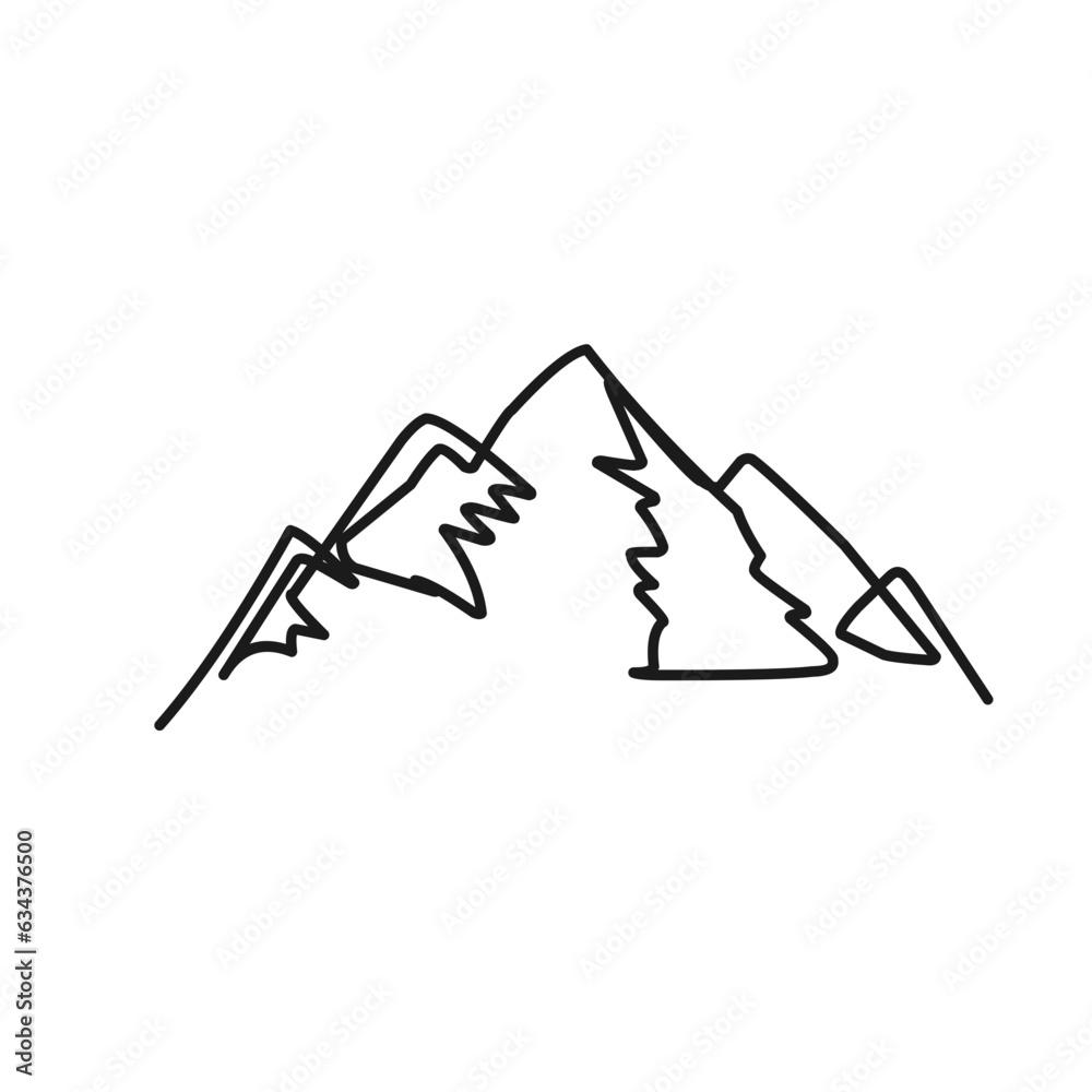 continuous line drawing of mountain continuous line drawing of mountain
