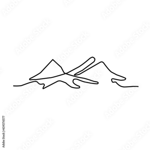 continuous line drawing of mountain