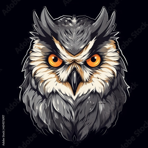 owl head theme design illustration