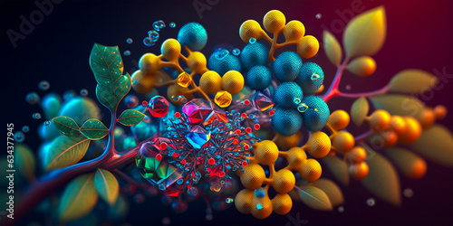 The study of biological molecules and their interactions. Understanding cellular processes at the molecular level. Research of DNA, RNA, proteins and other biomolecules. photo