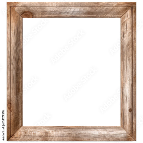 Wooden Frame. Transparent Inside and Background