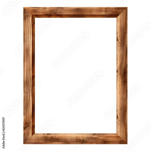 Wooden Frame. Transparent Inside and Background