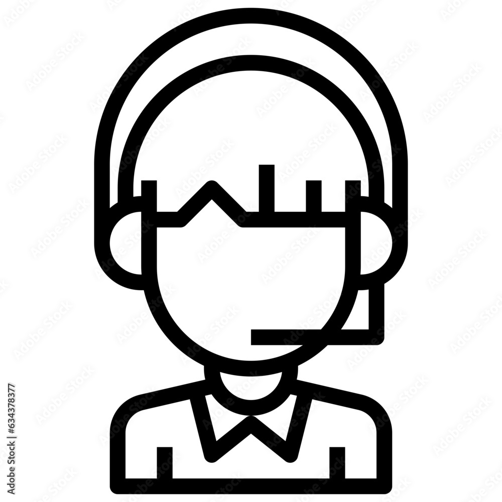 SERVICE line icon,linear,outline,graphic,illustration