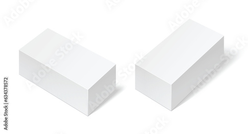 Realistic square White paper Package Box. Pack box for Smartphone, electronic device and other products. Mockup Vector illustration.