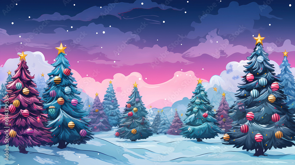 hand drawn cartoon christmas background material