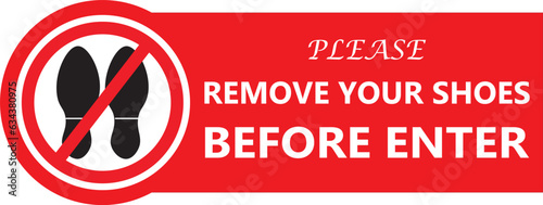 Remove your shoes please sign vector