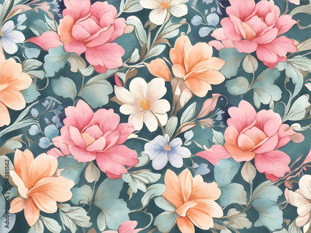 Seamless patterns of flowers patterns 