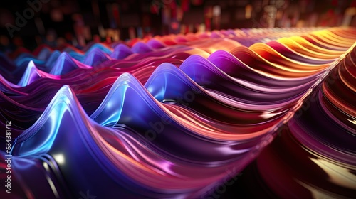 Reverberating Soundwave Refraction Wave Formation.
RGB Color Spectrum Wavelength Synthesis Backdrop Wallpaper. 