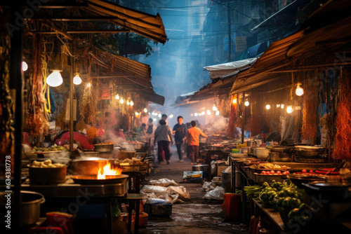 "Asian Street Market: Lanterns, Life, and Local Delights" 