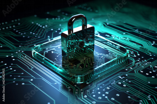 Secure Digital Protection: Padlock Safeguarding Modern Technology