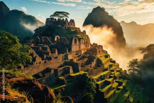 Photographie Cloud-Kissed Ruins: Machu Picchu in the Morning Haze