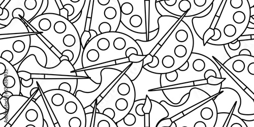 outline palette brush seamless pattern