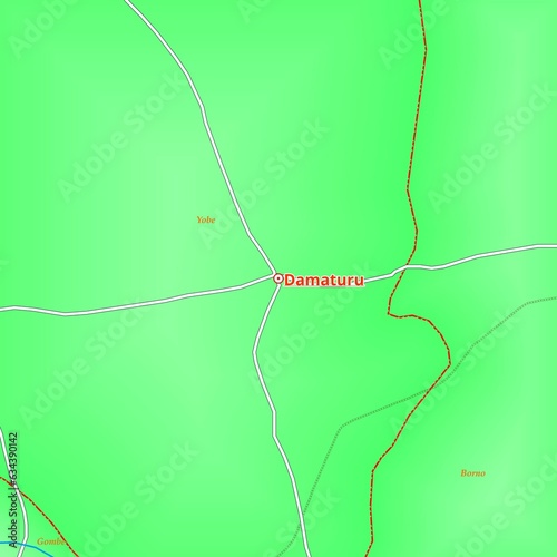 Map of Damaturu City in Nigeria photo