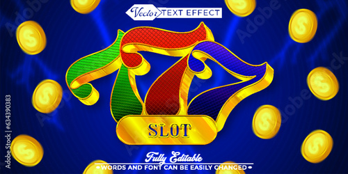 Gambling 777 Slot Vector Editable Text Effect Template