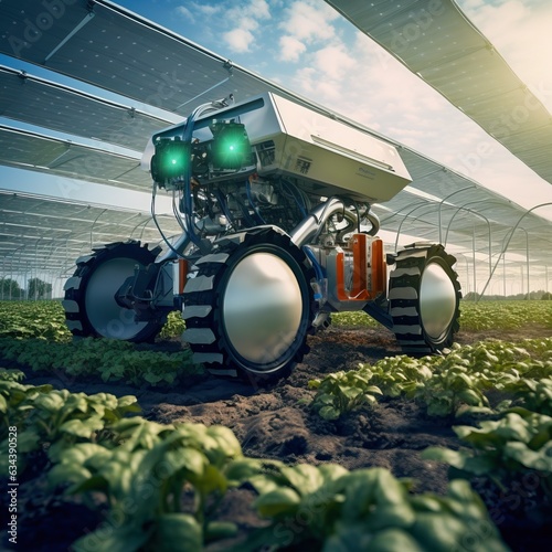 agricultural robot working ...