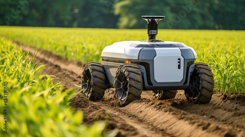 agricultural robot working ...