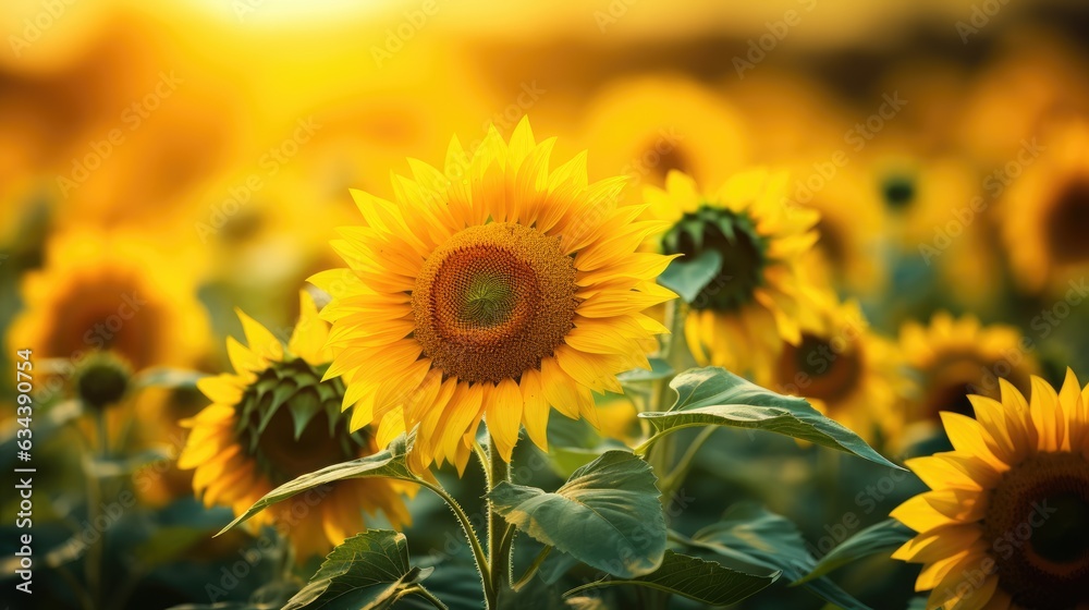 Sunflower in a sunny field aesthetic photo created with AI Sunflower in a sunny field aesthetic photo created with AI
