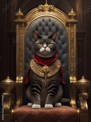 Roman Emperor cat on a chair