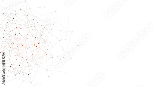 Vector illustration of minimalistic design with connecting the dots and lines. Abstract geometric background of science and technology concept