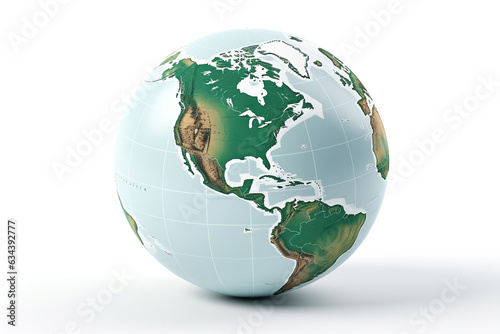 Planet earth with white isolate on USA view photo