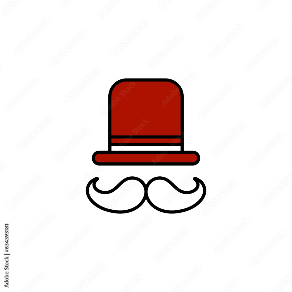 Hat Moustache Icon Hat Moustache Icon