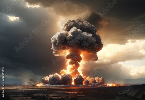 Nuclear bomb explosion in nuclear war 