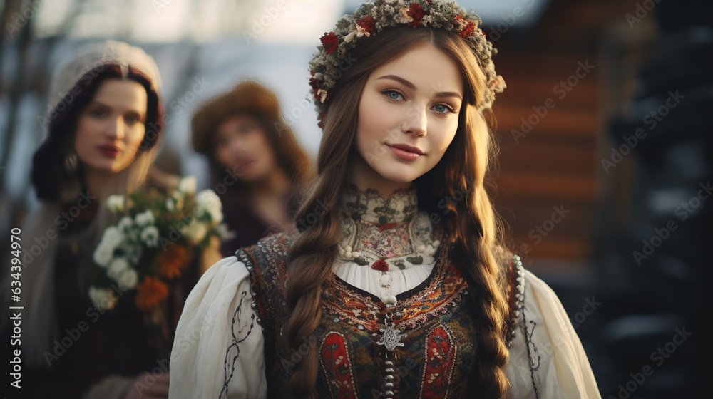 Russian women in national dress