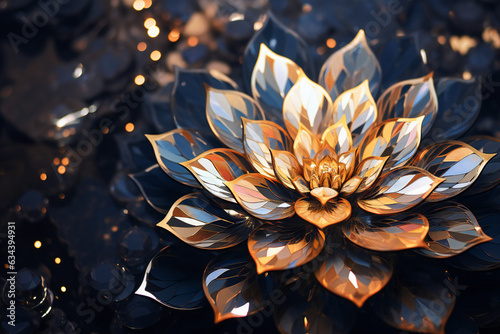 Beautiful lotus flower on black background,  Floral background