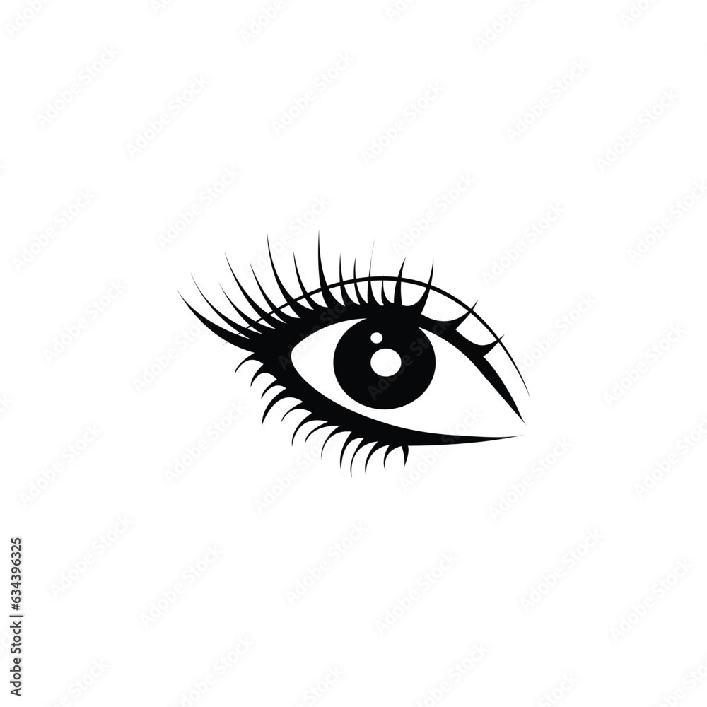 Black eyelash beauty logo icon