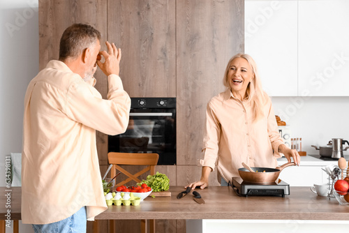 Mature woman with her funny...