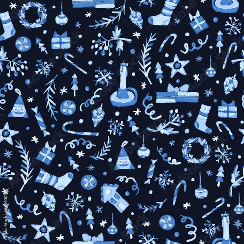 Wallpaper Mural Christmas seamless pattern, scandinavian style  Torontodigital.ca