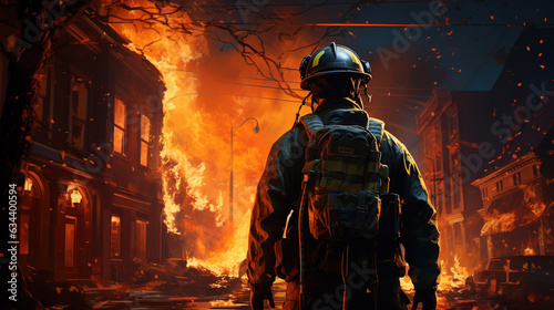 A Firefighter searches for possible survivors
