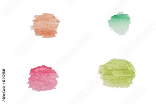 paint stroke multicolor watercolor on transparent background
