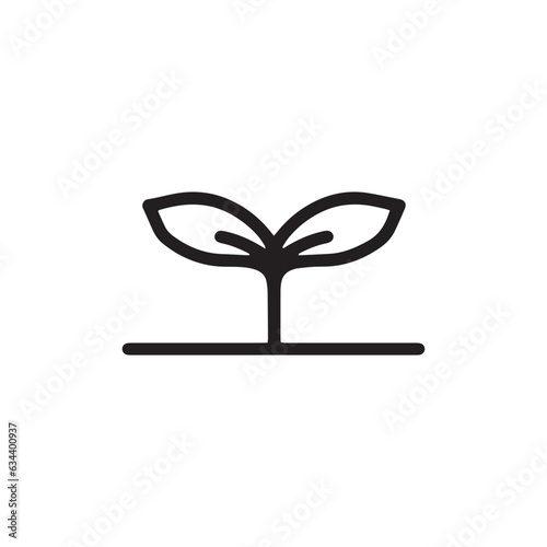 双葉が芽吹くイメージ　自然アイコン