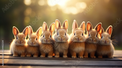 Bunny group of adorable baby animals playing