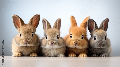 Bunny group of adorable baby animals playing